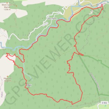 Trace GPS Le Colombier - Gréolière - Cascade Vegay, itinéraire, parcours