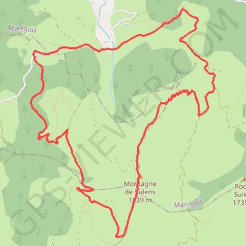 Trace GPS Traversée Montagne de Sulens, itinéraire, parcours
