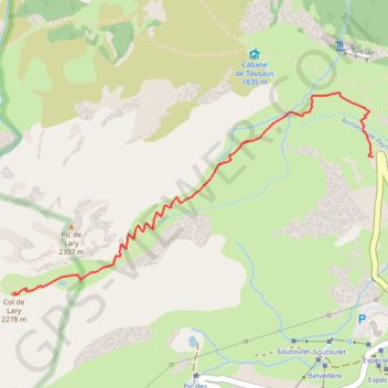 Trace GPS Col de Lary, itinéraire, parcours