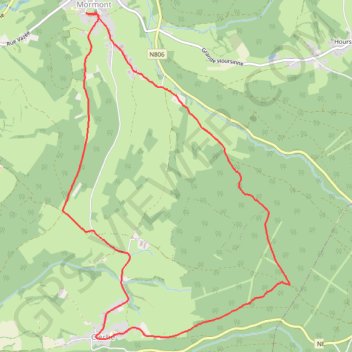 Trace GPS Mormont - Province du Luxembourg - Belgique, itinéraire, parcours