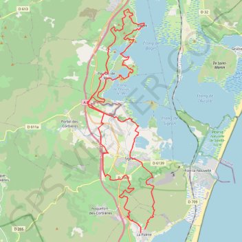 Trace GPS La Palme - Étang de Bages, itinéraire, parcours
