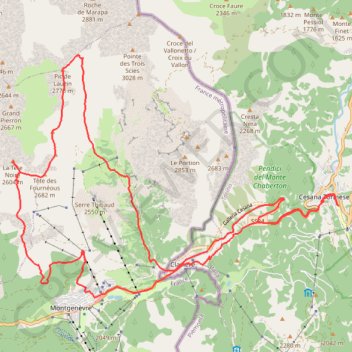 Trace GPS Col de Lauzet Tete Noire (francia), itinéraire, parcours
