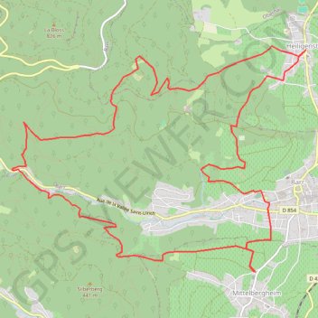 Trace GPS Mittelbergheim - Château du Landsberg, itinéraire, parcours