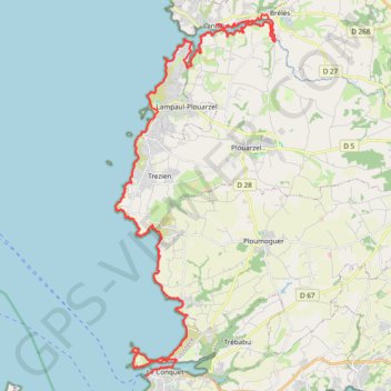 Trace GPS Lanildut - Conquet, itinéraire, parcours