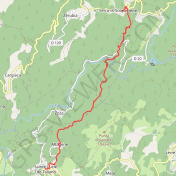 Trace GPS Mare a Mare Sud - De Serra di Scopamena à Santa Lucia di Tallano, itinéraire, parcours