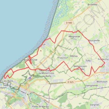 Trace GPS Le sud de la côte Picarde - Friville-Escarbotin, itinéraire, parcours