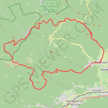 Trace GPS Route Forestière des Russes en Alsace, itinéraire, parcours