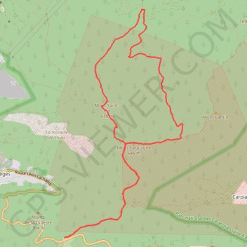Trace GPS Mont Carpiagne, itinéraire, parcours