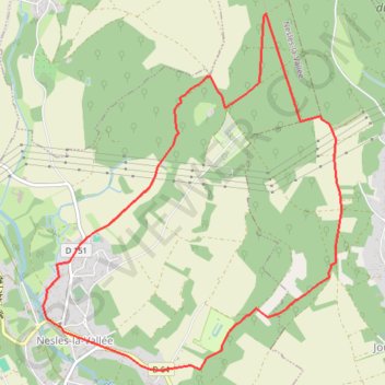 Trace GPS Nesles-la-vallée, itinéraire, parcours