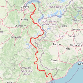 Trace GPS Great Alpine Road France, itinéraire, parcours