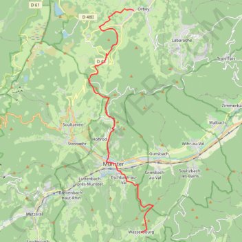 Trace GPS Orbey - Wasserbourg, itinéraire, parcours