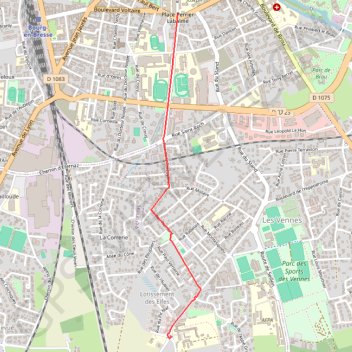 Trace GPS PARCOURS-3km-IBP9-hiking, itinéraire, parcours