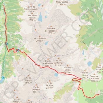 Trace GPS Traversée du Col de Culaus, itinéraire, parcours