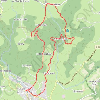 Trace GPS Marche à Sainte Blandine, itinéraire, parcours