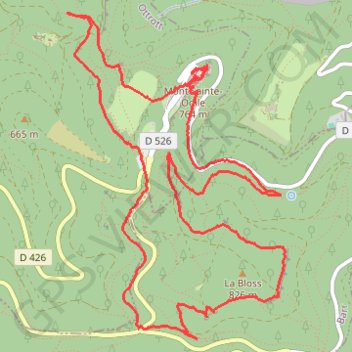 Trace GPS Carrefour de la Bloss - Mont Sainte-Odile, itinéraire, parcours