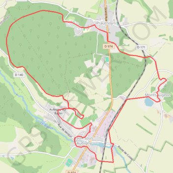 Trace GPS Boucle depuis Prauthoy - Le Montsaugeonnais, itinéraire, parcours