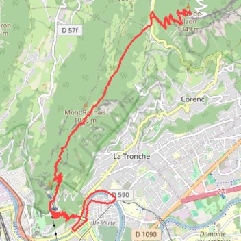 Trace GPS Saint Eynard depuis Grenoble, itinéraire, parcours