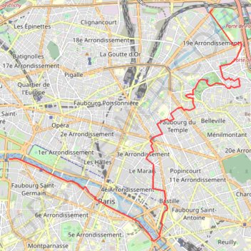 Trace GPS Paris Villette - Invalides, itinéraire, parcours