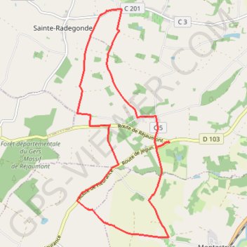 Trace GPS Vallons du Lectourois - Fleurance, itinéraire, parcours