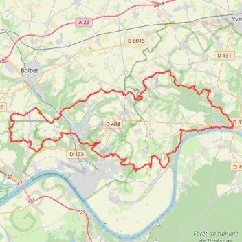 Trace GPS Tour du Pays de Caux - Vallée de Seine (Seine-Maritime), itinéraire, parcours