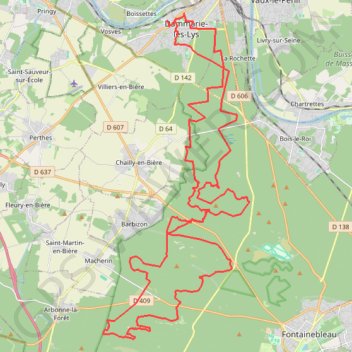 Trace GPS Rando du massif de Fontainebleau, itinéraire, parcours