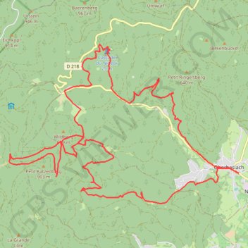 Trace GPS Cascade du Nideck - Col de Wildberg, itinéraire, parcours