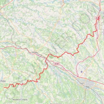 Trace GPS GR65 De Aire-sur-l'Adour (Landes) à Larribar-Sorhapuru (Pyrénées-Atlantiques), itinéraire, parcours