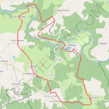 Trace GPS 6_le chambon_vtt_12 km_bleu, itinéraire, parcours