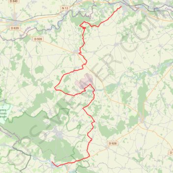 Trace GPS Nonancourt-Fontaine Simon 61km, itinéraire, parcours