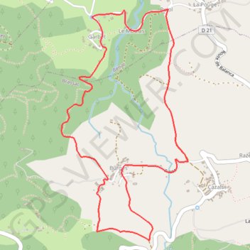 Trace GPS Garbet vers Burges, itinéraire, parcours