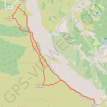 Trace GPS Randonnée du Grand Bénare (Réunion), itinéraire, parcours