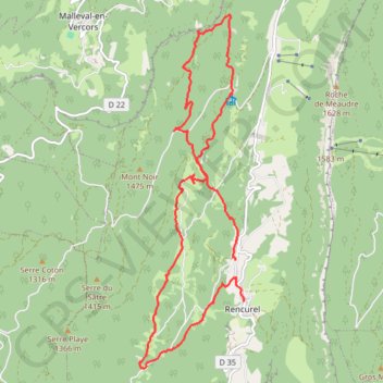 Trace GPS DE RENCUREL(38680) au Pas du Follet, itinéraire, parcours