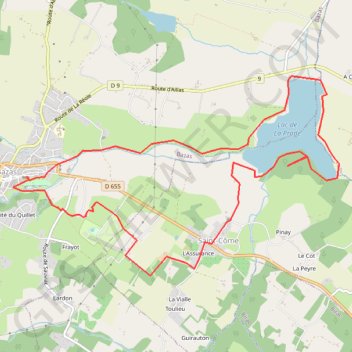Trace GPS Balade autour du lac de la Prade, itinéraire, parcours