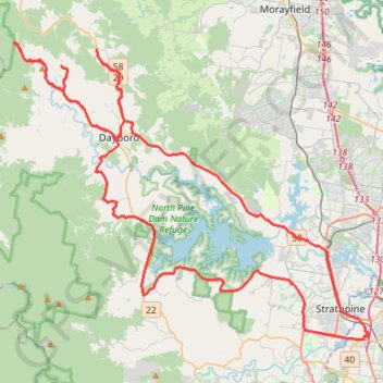 Trace GPS Dayboro - Mount Mee - Kobble Creek, itinéraire, parcours