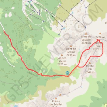 Trace GPS Dent du Pra, itinéraire, parcours