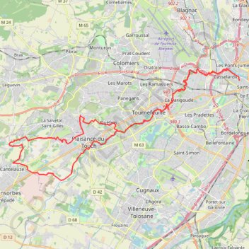 Trace GPS De Toulouse à Plaisance-du-Touch, itinéraire, parcours
