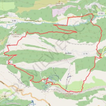 Trace GPS L'Audibergue, en boucle par Thorenc, itinéraire, parcours