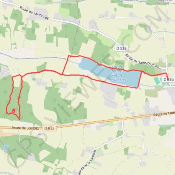 Trace GPS Lac et bois autour de Sainte-Foy-de-Peyrolières, itinéraire, parcours
