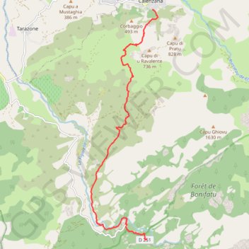 Trace GPS Calenzana - Bonifatu, itinéraire, parcours