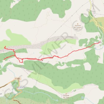 Trace GPS De Canaux au sommet est de l'Audibergue, itinéraire, parcours