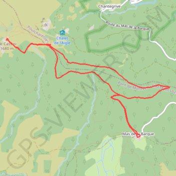 Trace GPS Circuit sur le Mont Lozere, itinéraire, parcours