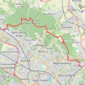 Trace GPS De Groslay à Taverny, itinéraire, parcours