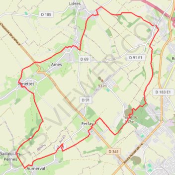 Trace GPS TMS Hurionville 19,1 Km, itinéraire, parcours