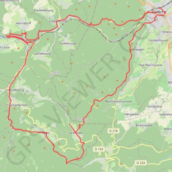 Trace GPS Autour de Saverne - Col de la Schleif, itinéraire, parcours
