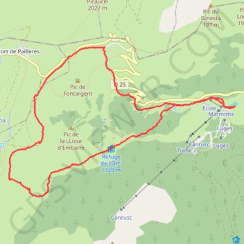 Trace GPS Col de Pailhères, itinéraire, parcours