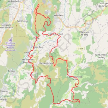 Trace GPS Saint-Maurice-d'Ardèche Course, itinéraire, parcours