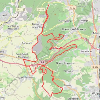 Trace GPS Rombas - Saulny, itinéraire, parcours