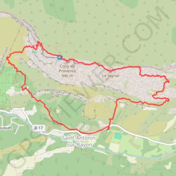 Trace GPS Massif de la Sainte-Victoire - Saint-Antonin-sur-Bayon, itinéraire, parcours