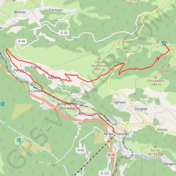 Trace GPS Ax-les-Thermes - Refuge de la Chioula (Grande Traversée), itinéraire, parcours