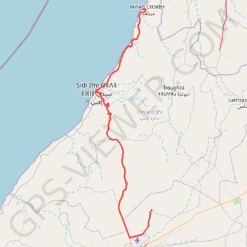 Trace GPS Mirleft - Abaynou, itinéraire, parcours